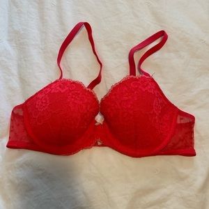 Victoria’s Secret Red Lined Demi Lace Bra Size 36C